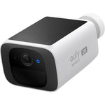 Eufy Security S220 SoloCam three pack front view displaying integrated solar panel for outdoor wireless surveillance.