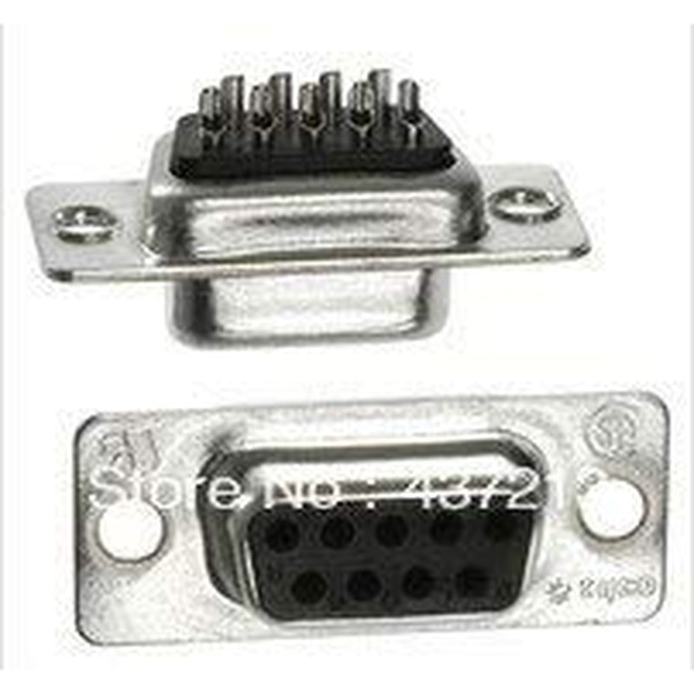 TE Connectivity 5-747905-2 9 position female D-sub receptacle connector front view