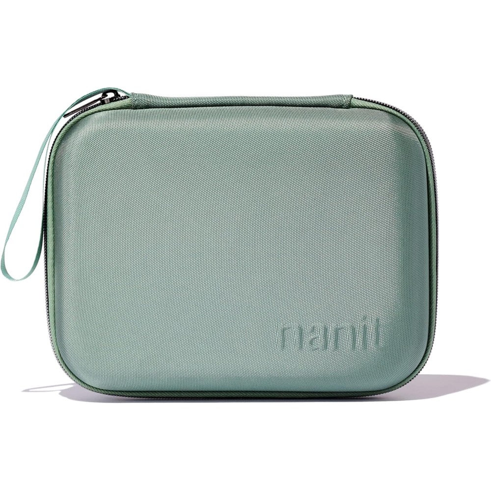 Nanit Travel Case Green front view showing hard shell design