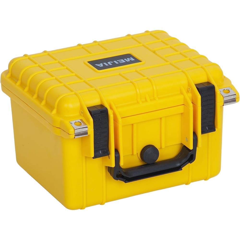 Meijia portable all weather waterproof hard camera case yellow front view