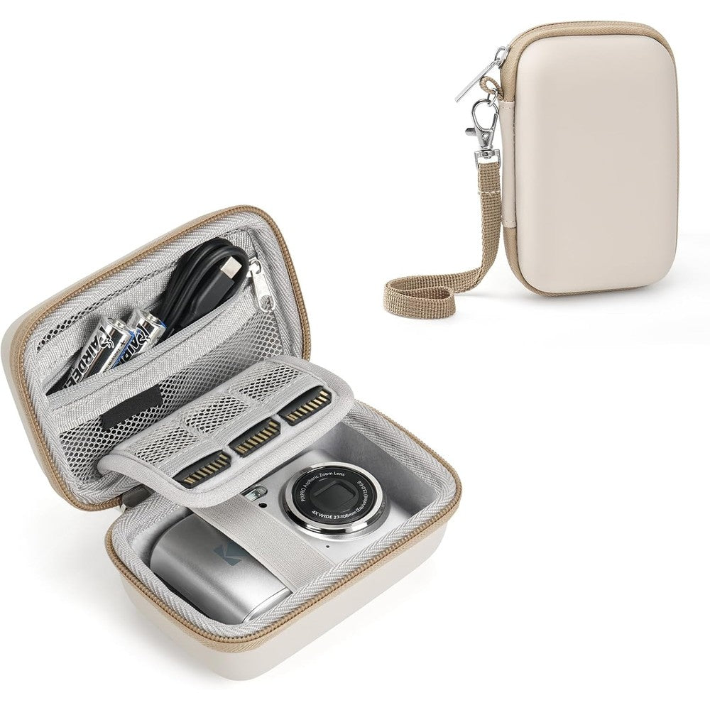 L Ltgem digital camera hard case front view in beige