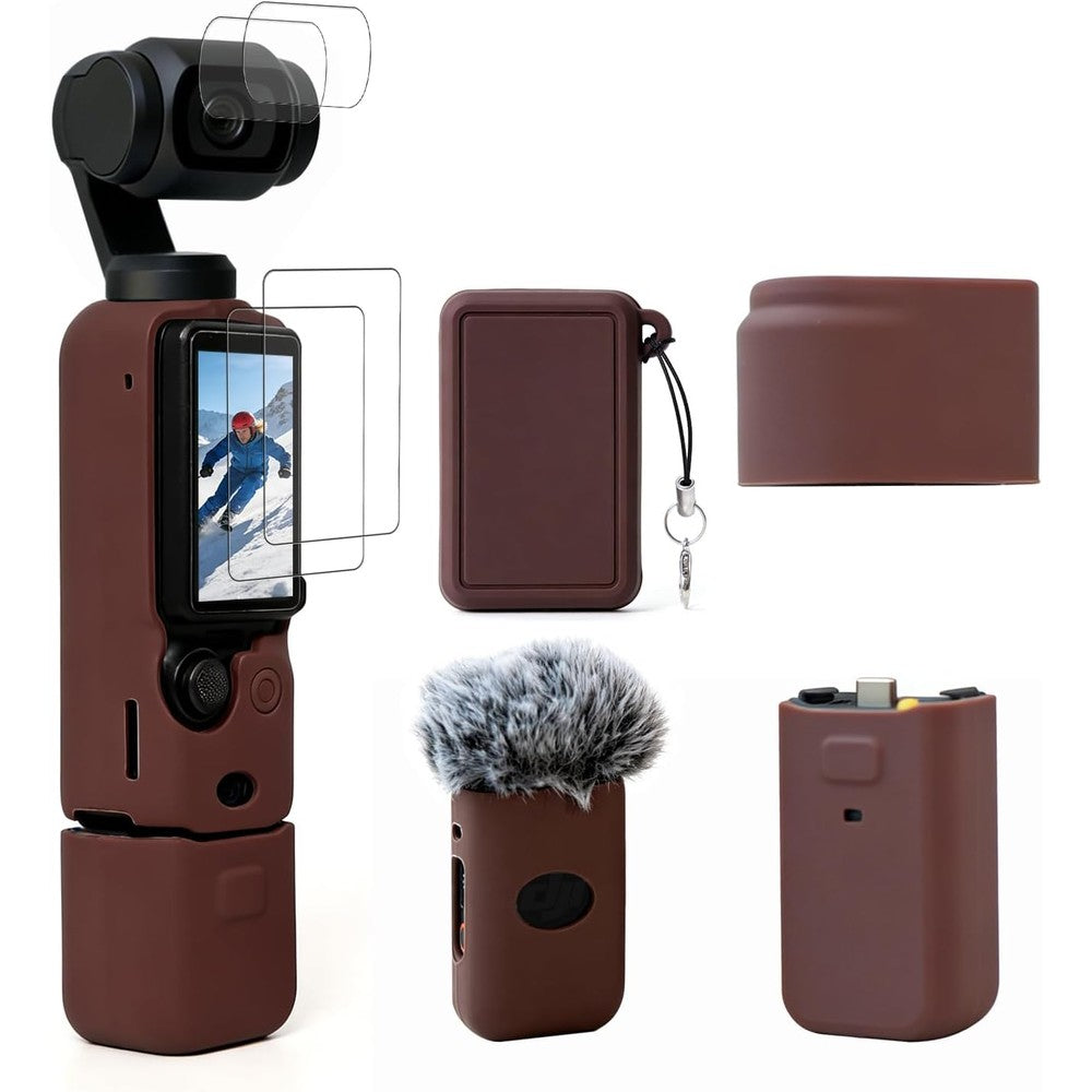 Frevyve brown silicone case for DJI Osmo Pocket 3 front view