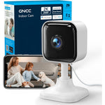 GNCC GC4 2K indoor security camera front view showcasing compact white housing and dark central lens array for smart home monitoring.