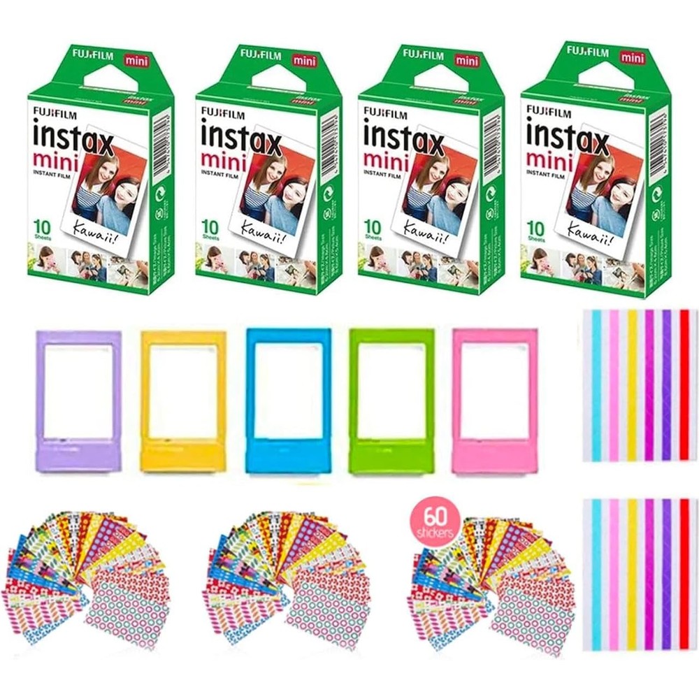 Fujifilm Instax Mini Instant Film forty sheet twin pack packaging front view showing premium photographic accessory contents.