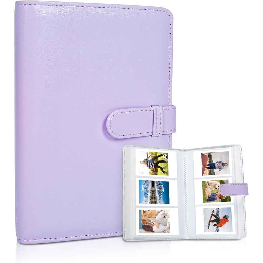 Riosin 108 pockets mini photo album front view lilac purple instant camera accessory