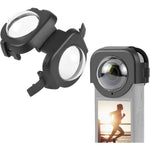 PULUZ protective lens cover for Insta360 X4 front view showing optical glass clarity