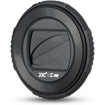 JJC rotating lens protector cover front view on an Olympus Tough camera showing premium ABS material.
