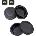 ULBTER front body cap and rear lens cap kit for Nikon DSLR cameras showing front views of both protective covers