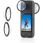 Flymile X4 premium lens guard front view showing clear tempered glass protection