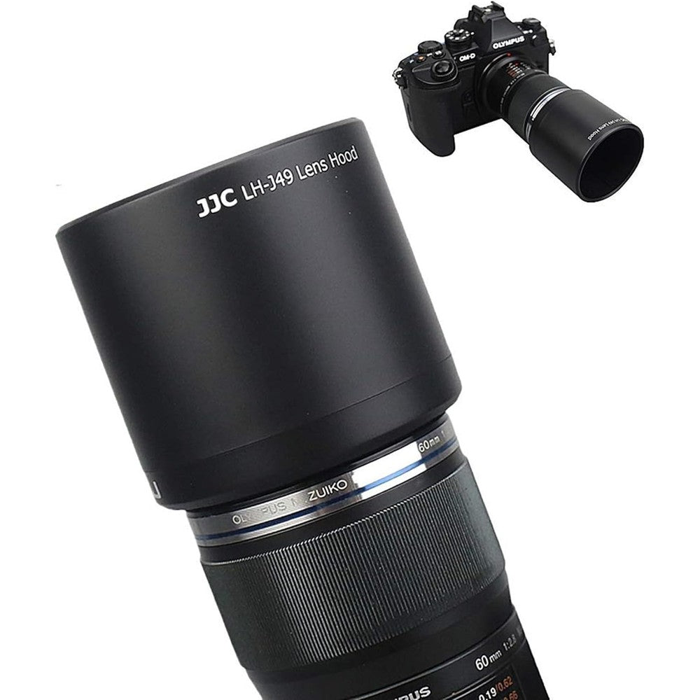 JJC Reversible Lens Hood for Olympus 60mm Macro front view