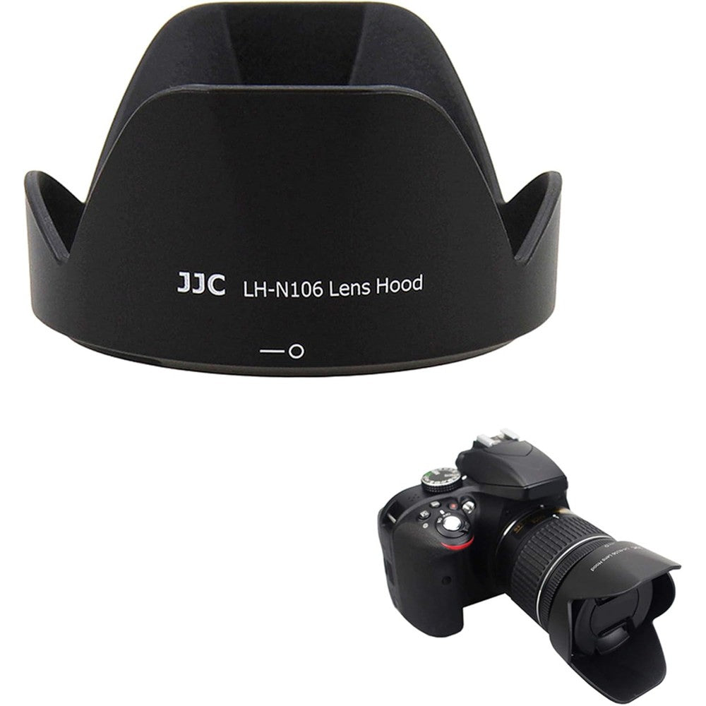 JJC HB-N106 reversible lens hood front view for Nikon cameras