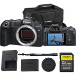 Canon EOS R8 Full-Frame Mirrorless Camera front view showcasing the premium lightweight body and lens mount