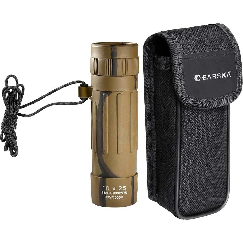Barska 10x25 Lucid View Monocular front view showing lens.