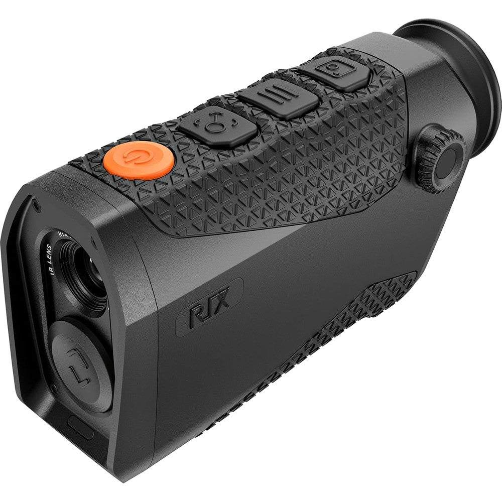 RIX Pocket K2 portable thermal monocular front view showing the integrated sliding lens cover.