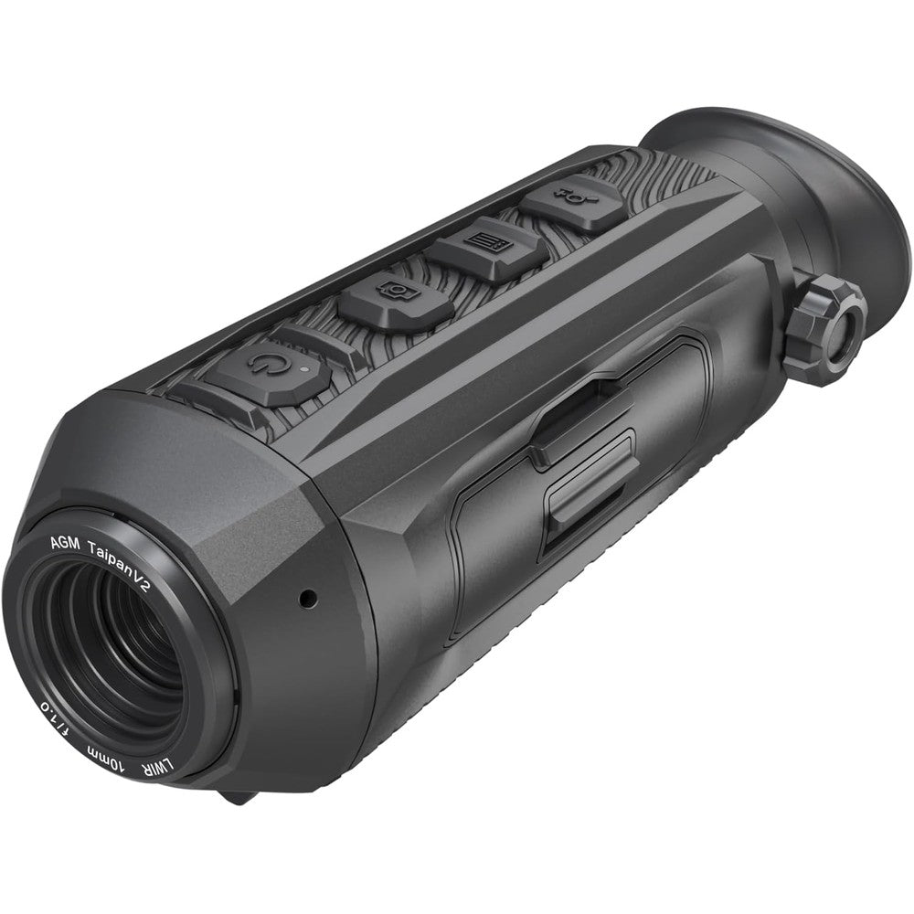 AGM Global Vision Taipan V2 thermal monocular front view showing objective lens