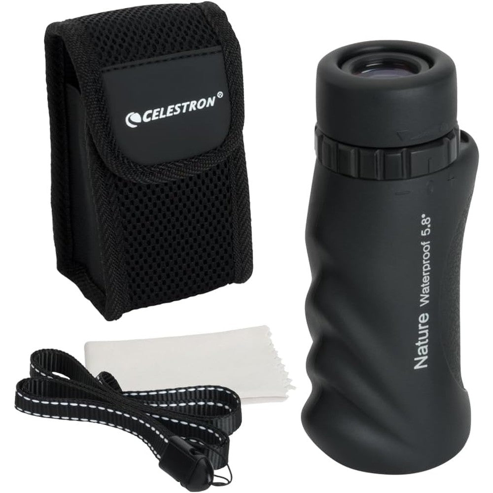 Celestron Nature 10x25 Monocular front view black optic