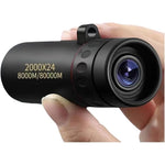 CFDGEVX compact high power monocular telescope front view highlighting the multi-coated objective lens on a clean background.