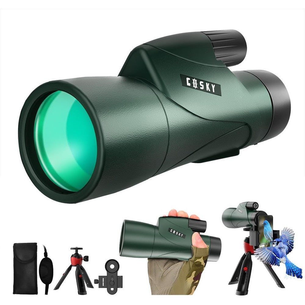 Gosky 12x55 High Definition Monocular Telescope With BAK4 Prism And FMC Lens Featuring Smartphone Adapter For Wildlife Observation - Image 1