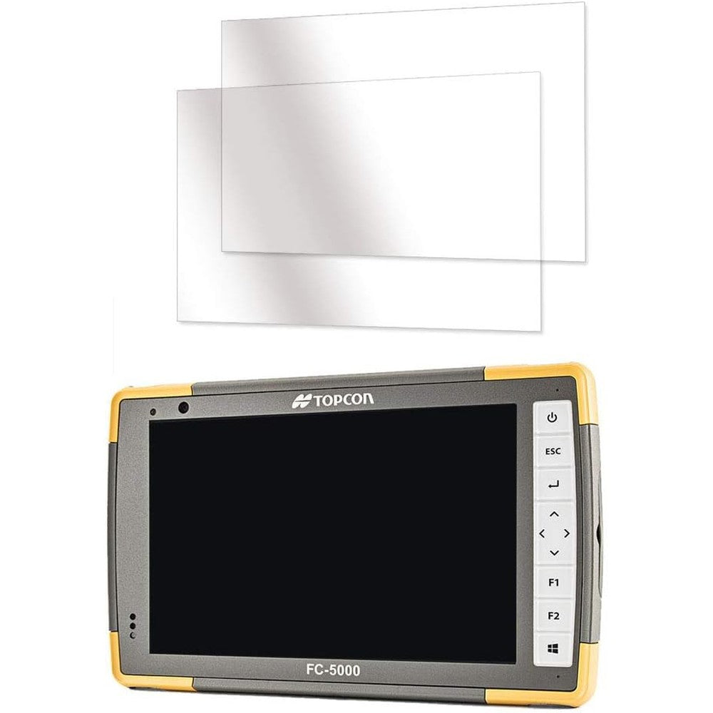 JAVOedge screen protector front view installed on Topcon FC-6000 controller showing matte anti glare finish