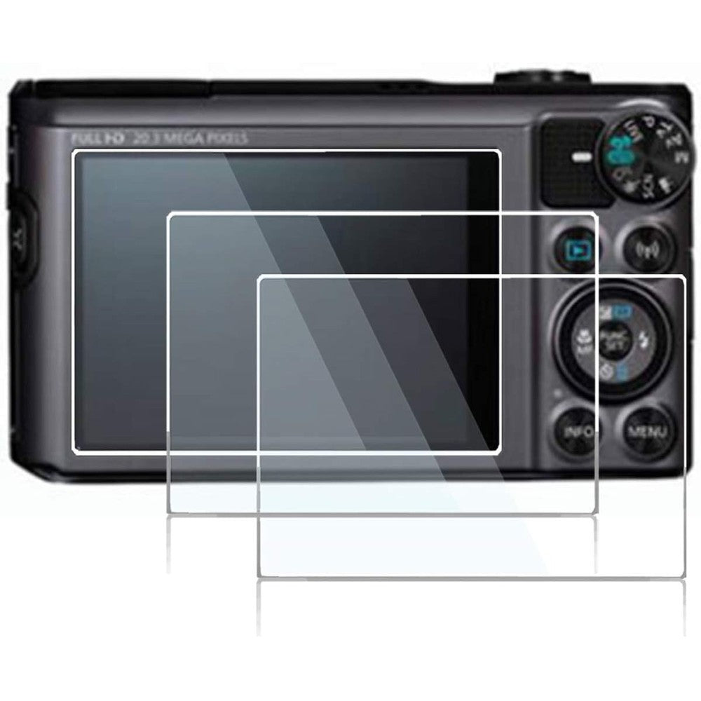 Debous camera screen protector 2 pack front view on retail packaging.