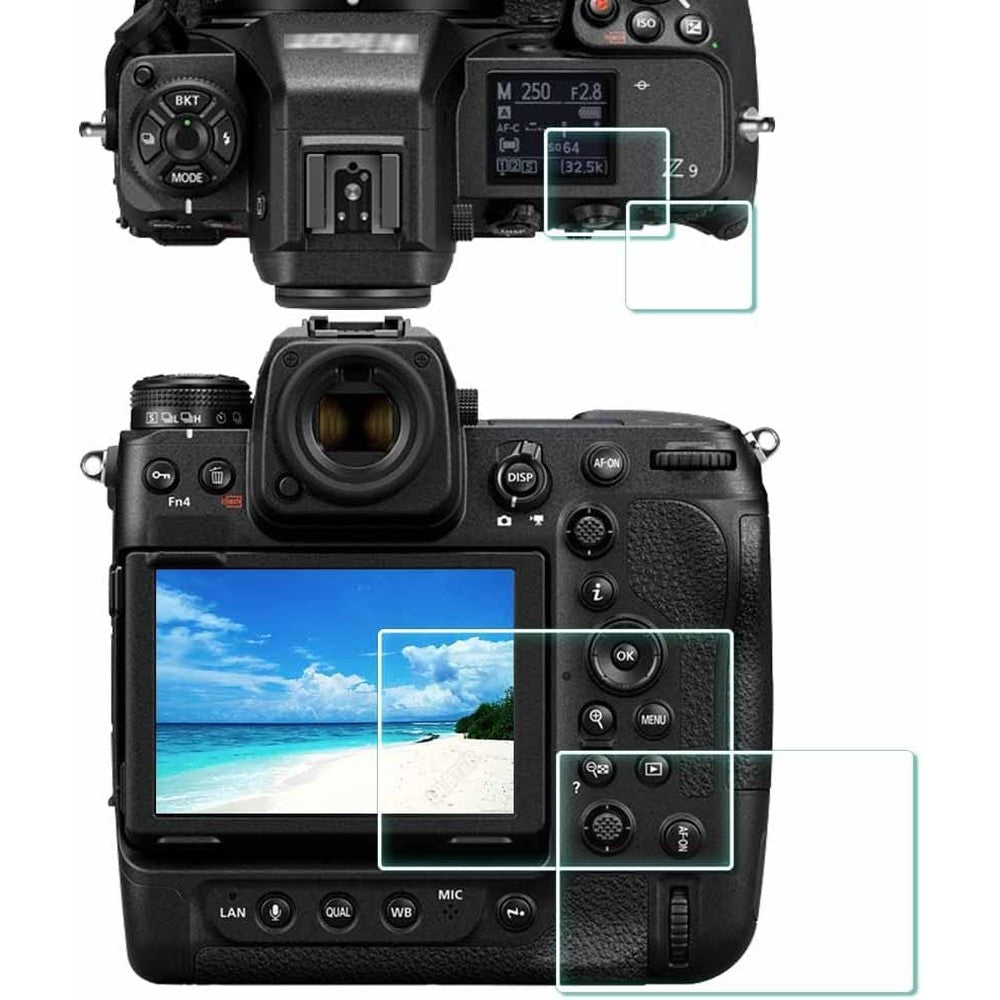 ULBTER tempered glass screen protector pack front view for Nikon Z9 camera