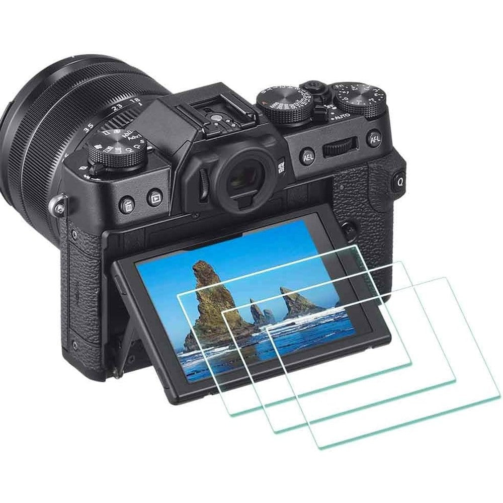 ULBTER Fujifilm camera screen protector package front view showing 3-pack tempered glass