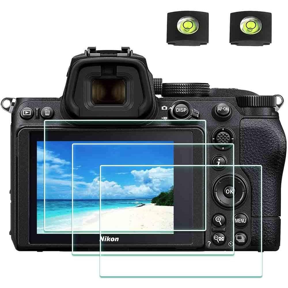 Ulbter tempered glass camera screen protector front view installed on mirrorless camera screen