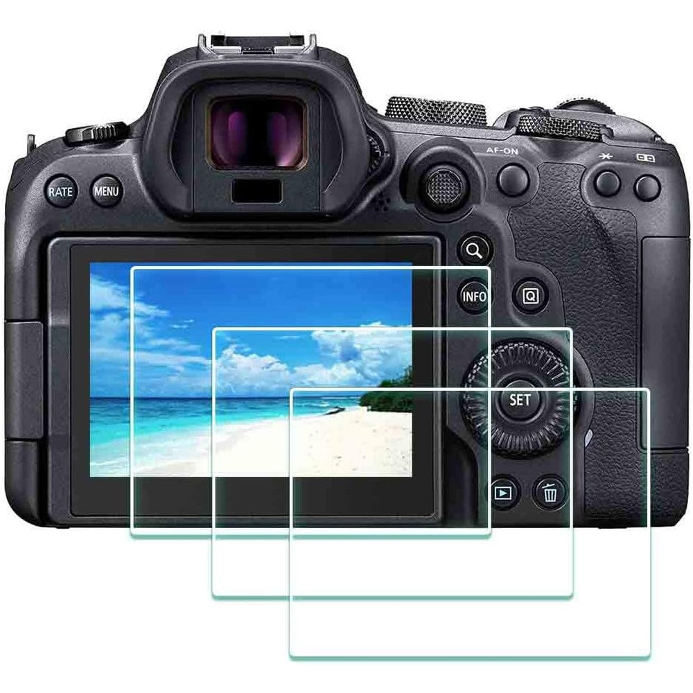 ULBTER tempered glass screen protector 3 pack front view showing camera display coverage