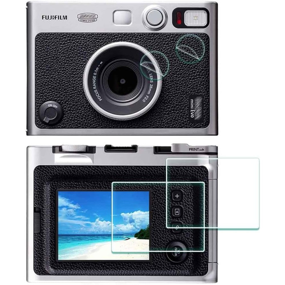 ULBTER camera screen protector pack front view showing tempered glass and lens film