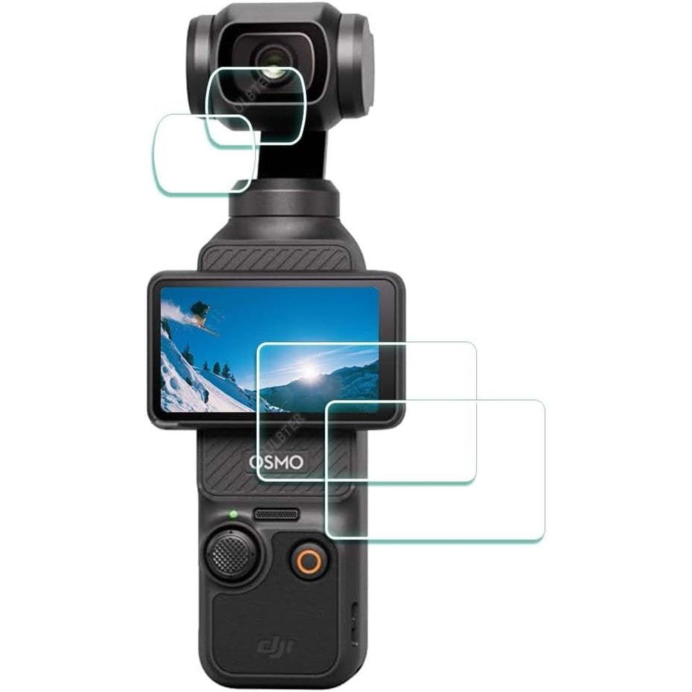 ULBTER screen and lens protector kit for DJI Osmo Pocket 3 front view showing dual packaging components