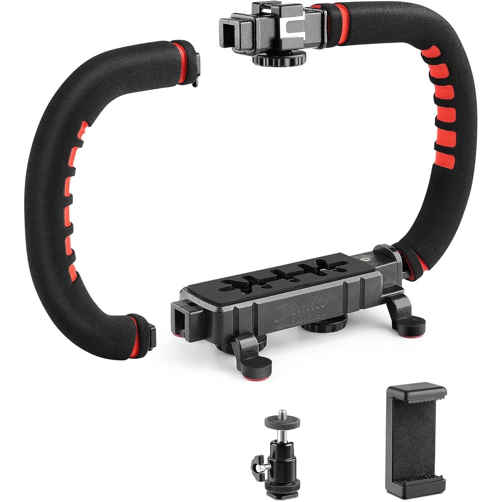 Zeadio Smartphone Stabilizer And Handheld Video Rig With Carrying Case For Cameras Camcorders Action Cameras DSLRs And iPhones Android Smartphones - Image 1