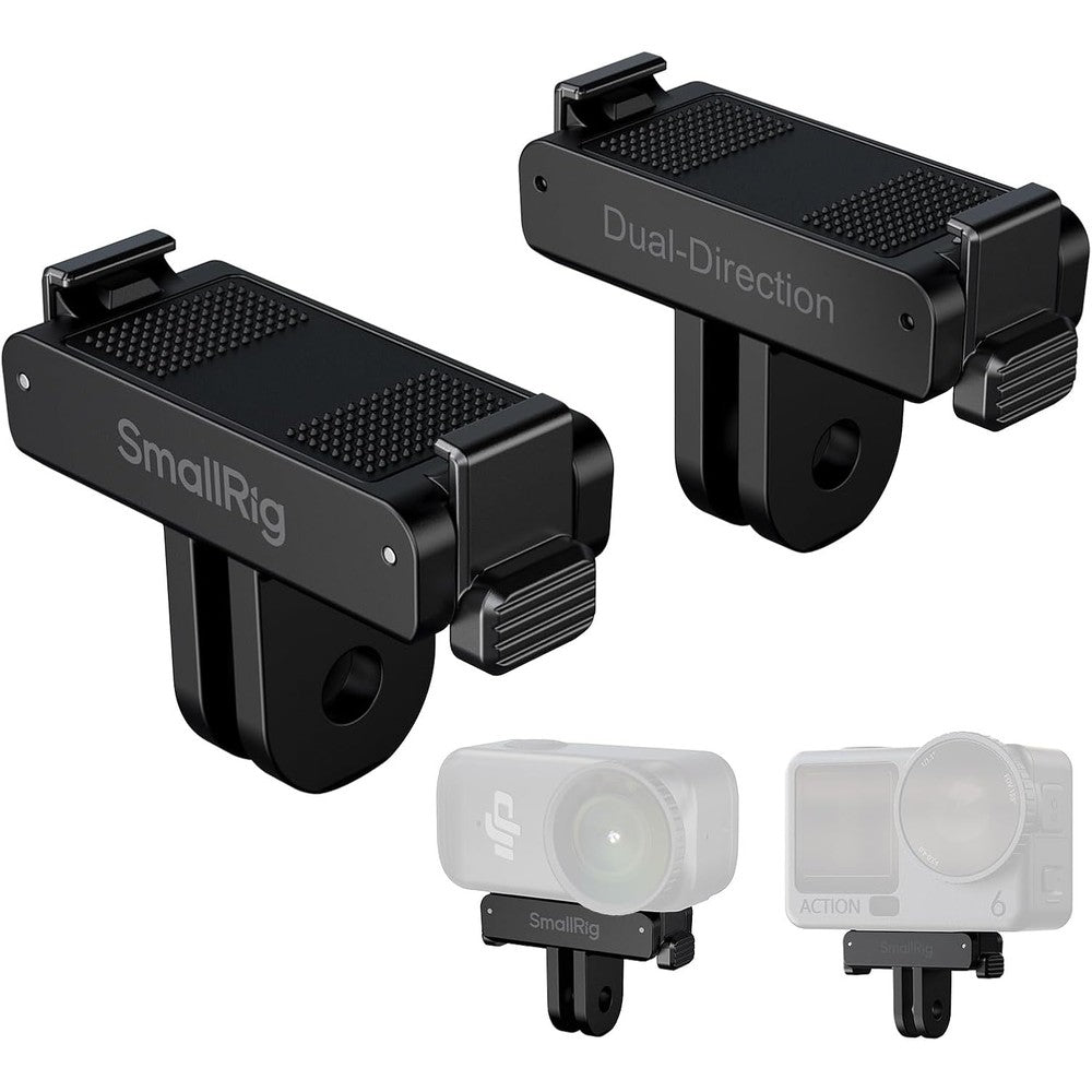 SmallRig Magnetic Quick Release Adapter front view showing the dual locking clamps and premium black aluminum finish.