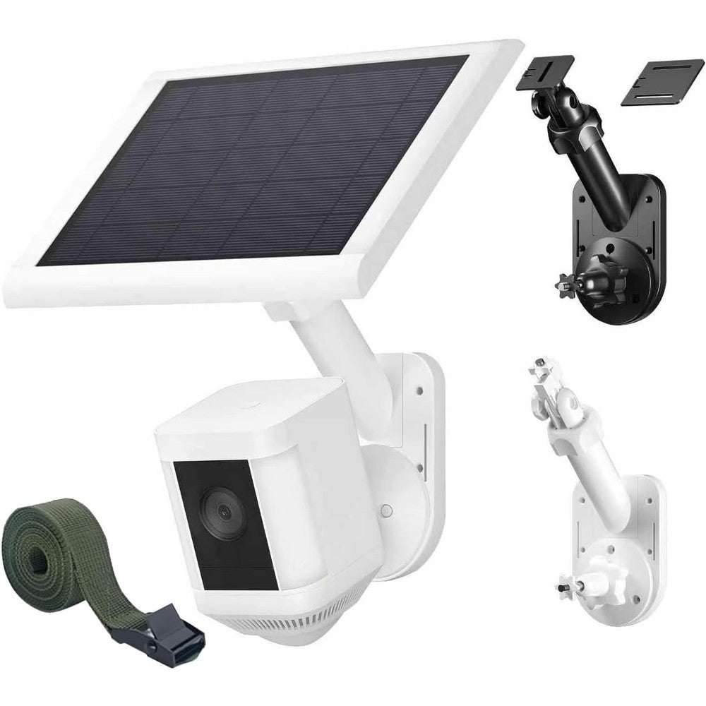 Wall Mount for Cameras and Solar Panels, 2-in-1 Mount Compatible with Ring, Blink, Eufy, Arlo, Wyze, etc Solar Panel and Cam, with Ring Stick Up Cam/Spotlight Cam/Plus/Pro(Battery), Adjustable Angle