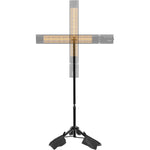PowerScale adjustable multifunctional tripod stand front view showing the extendable black steel frame.