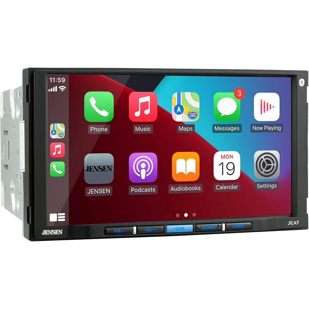 Jensen J1CA7 7 inch car stereo front view display
