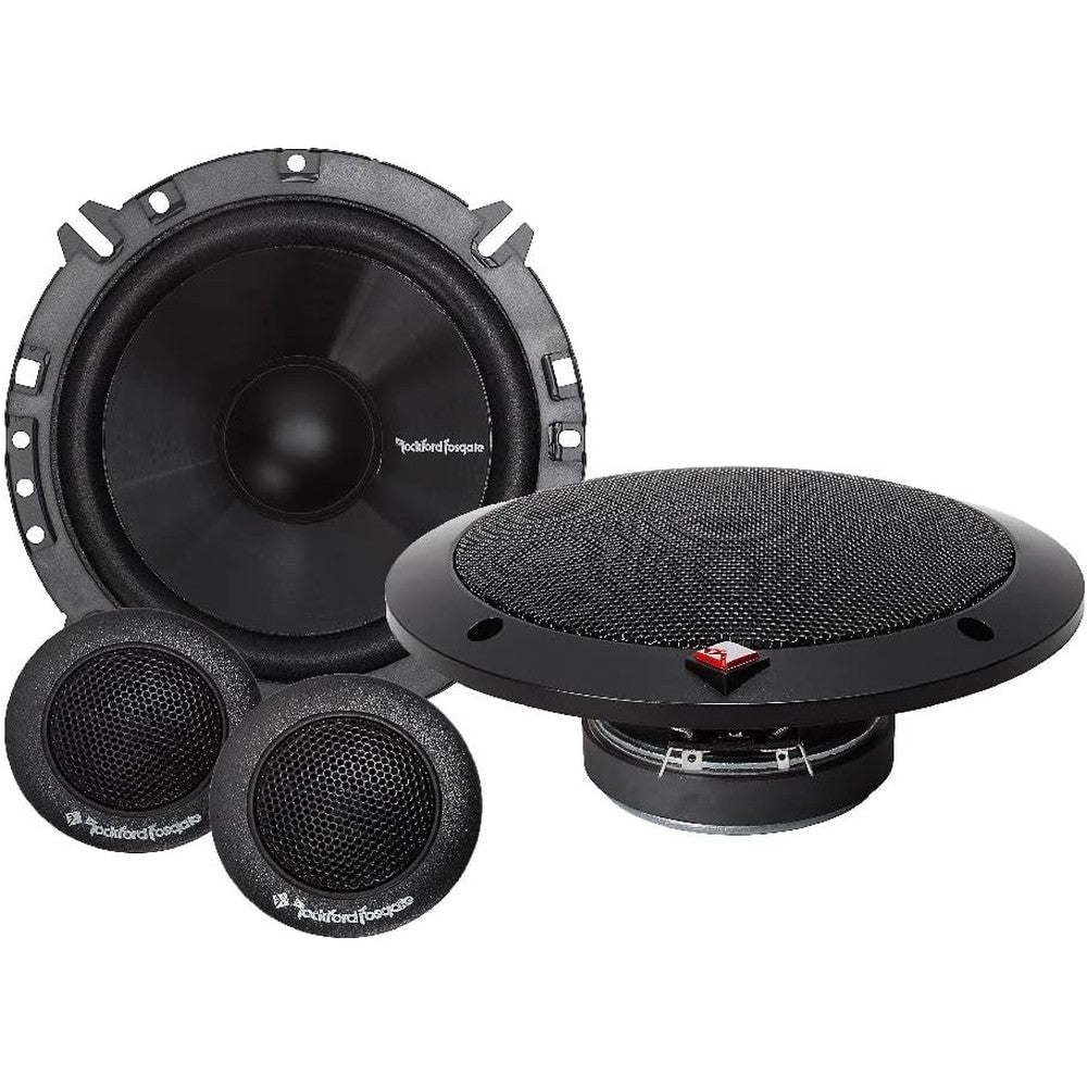 Rockford Fosgate R165-S component speaker system front view showing woofers and tweeters.