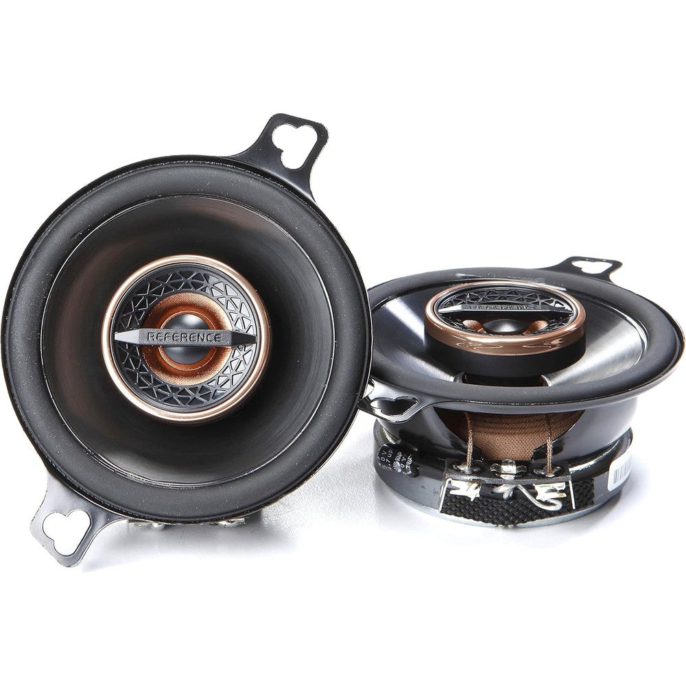 Infinity Reference 3032cf 3.5 inch car speaker front view showcasing the polypropylene woofer cone and textile dome tweeter.