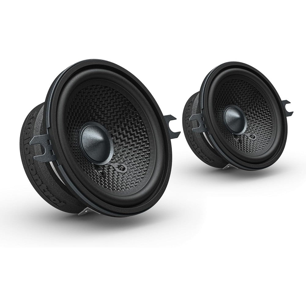 AudioControl Altitude Series 2.75 inch component midrange car speakers front view showcasing glass fiber cone and aluminum dust cap.