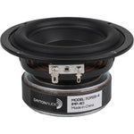 Dayton Audio TCP115-4 midbass woofer front view showing treated paper cone design.