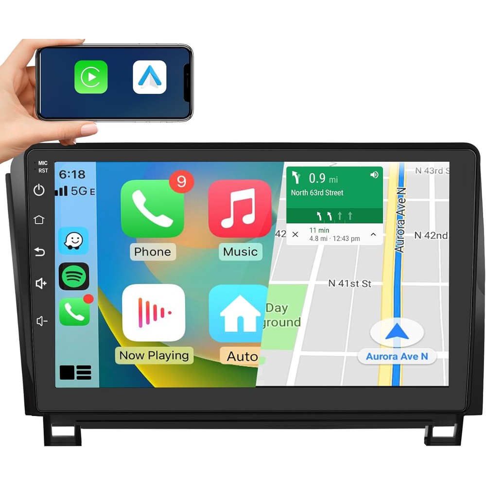 AWESAFE Toyota Tundra upgrade car stereo front view showcasing the modern touchscreen layout.