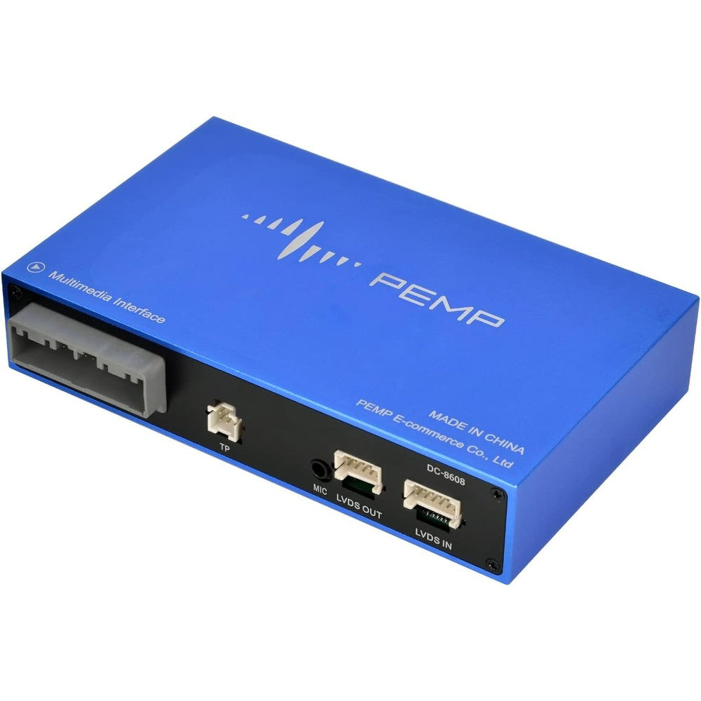 PEMP Wireless CarPlay Android Auto MMI Box front view showing premium hardware casing and ports