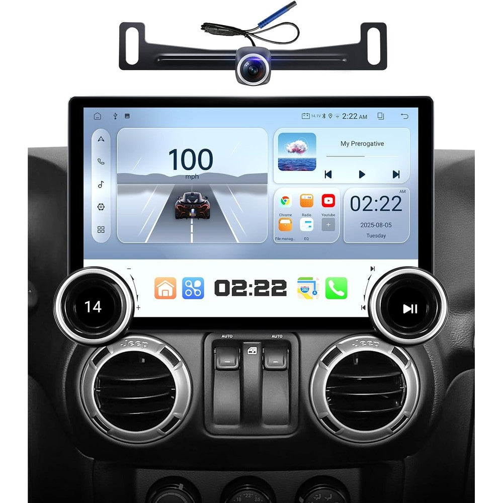Ainavi Jeep Wrangler JK car stereo front view touchscreen display