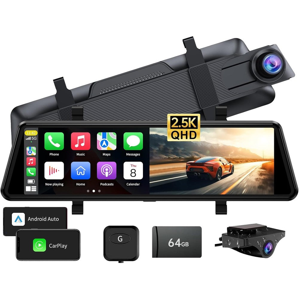 Jomise C810 mirror dash cam front view with touchscreen