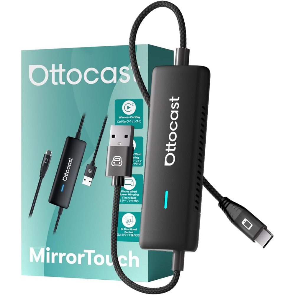 Ottocast Mirror Touch wireless CarPlay adapter front view