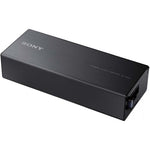 Sony XMS400D 4 Channel Micro Car Amplifier front view showing compact black metal chassis.