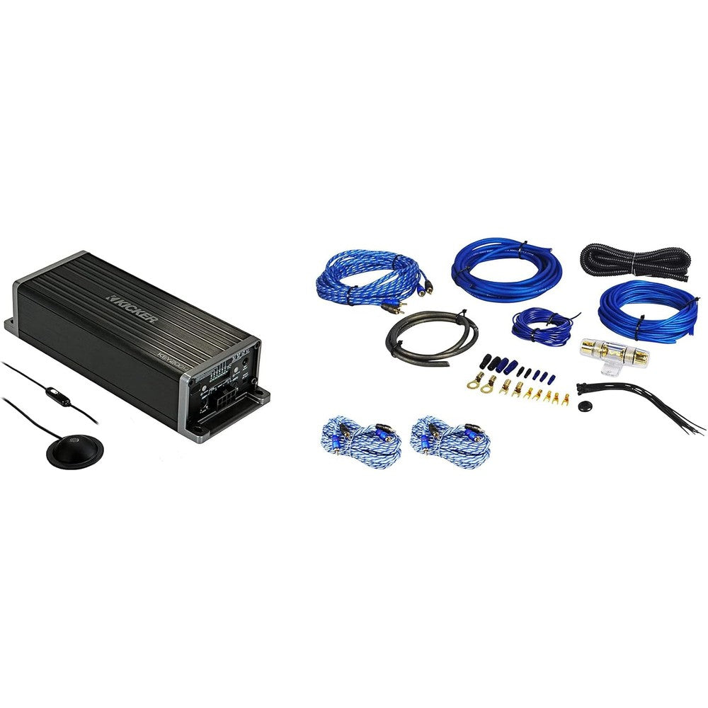 Kicker KEY2004 smart 4-channel amplifier front view showing compact premium chassis