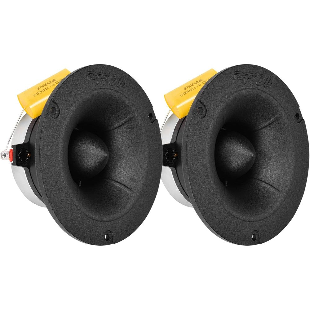 PRV Audio TW500My-Nd Neodymium Bullet Super Tweeters front view highlighting the silver bullet phase plug.