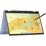 HP Convertible 2-in-1 Chromebook front view showing the vibrant fourteen inch touch display in laptop position