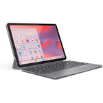 Lenovo Chromebook Duet 2025 convertible laptop front view showcasing ChromeOS interface