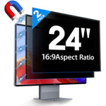 Jeapka magnetic computer privacy screen 24 inch front view on a frameless office monitor